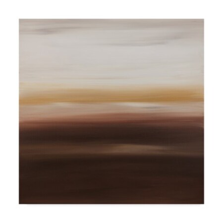 Hilary Winfield 'Sunset Stripes Brown White' Canvas Art,18x18